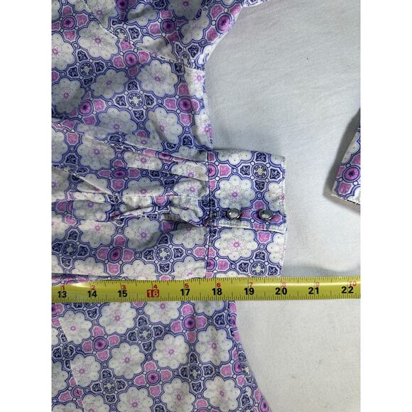 Wrangler Womens L Vintage Inspired Jeweled Snap Silver Purple Western Cotton Y2K - Picture 8 of 9